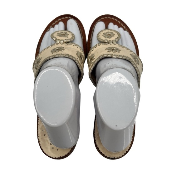 Jack Rogers Off White T-Strap Thong Sandals Size 7 Women's - Picture 6 of 11